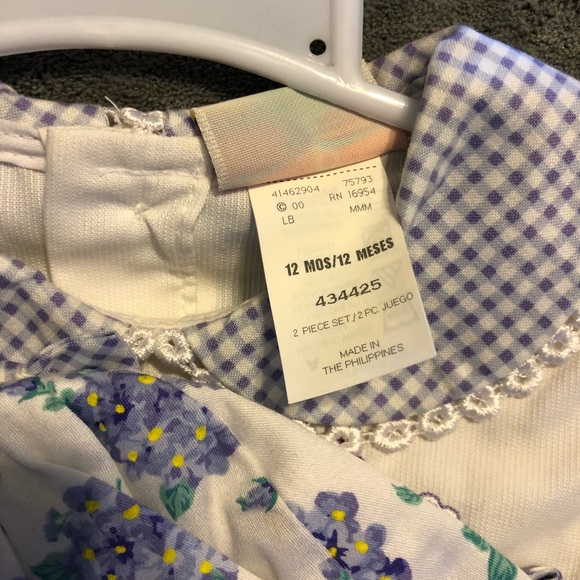 NWT Purple, green, and white 12 month romper - Picture 5 of 5